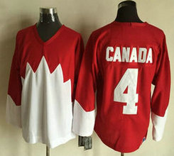 Team Canada #4 Canada 1972 CCM Throwback Hockey Red Authentic Stitched NHL Jerseys
