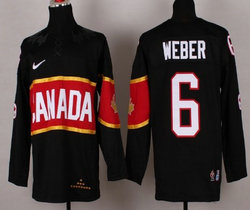Team Canada #6 Shea Weber Black 2014 Olympics Stitched NHL Jersey