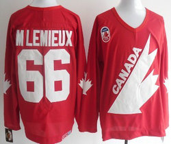 Team Canada #66 Mario Lemieux Red 1991 Throwback CCM Authentic Stitched NHL jersey