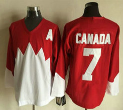 Team Canada #7 Canada 1972 CCM Throwback Hockey Red Authentic Stitched NHL Jerseys