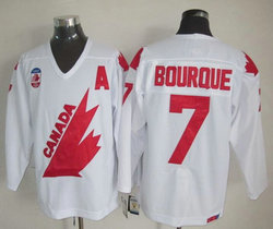 Team Canada #7 Ray Bourque White 1991 Throwback CCM Authentic Stitched NHL jersey