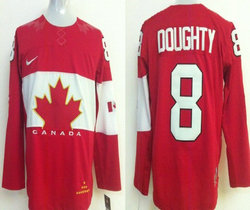 Team Canada #8 Drew Doughty Red 2014 Olympics Stitched NHL Jersey