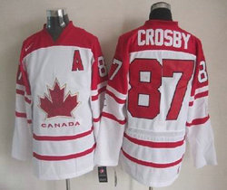Team Canada #87 Sidney Crosby White 2010 Olympics Stitched NHL Jersey