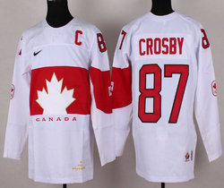 Team Canada #87 Sidney Crosby White 2014 Olympics Stitched NHL Jersey