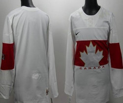 Team Canada Blank White 2014 Olympics Stitched NHL Jersey