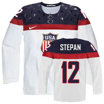 Team USA #12 Derek Stepan White Home 2014 Olympic Authentic Stitched Hockey Jersey