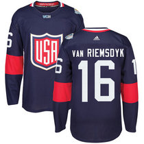 Team USA #16 James van Navy Blue Away 2016 World Cup Authentic Stitched Hockey Jersey