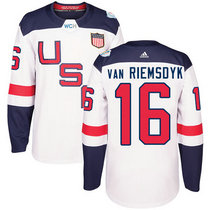 Team USA #16 James van White Home 2016 World Cup Authentic Stitched Hockey Jersey