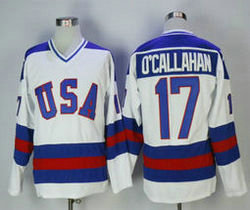Team USA #17 Jack O'Callahan White Hockey Jersey