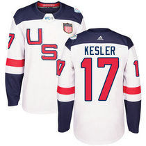 Team USA #17 Ryan Kesler White Home 2016 World Cup Authentic Stitched Hockey Jersey