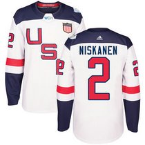 Team USA #2 Matt Niskanen White Home 2016 World Cup Authentic Stitched Hockey Jersey