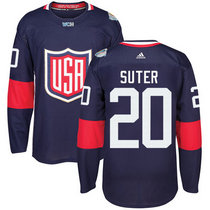 Team USA #20 Ryan Suter Navy Blue Away 2016 World Cup Authentic Stitched Hockey Jersey