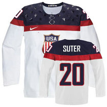 Team USA #20 Ryan Suter White Home 2014 Olympic Authentic Stitched Hockey Jersey
