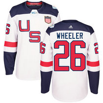 Team USA #26 Blake Wheeler White Home 2016 World Cup Authentic Stitched Hockey Jersey