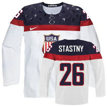 Team USA #26 Paul Stastny White Home 2014 Olympic Authentic Stitched Hockey Jersey