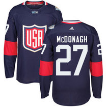 Team USA #27 Ryan McDonagh Navy Blue Away 2016 World Cup Authentic Stitched Hockey Jersey