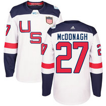 Team USA #27 Ryan McDonagh White Home 2016 World Cup Authentic Stitched Hockey Jersey