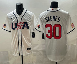 Team USA #30 Paul Skenes White 2026 World Baseball Classic Stadium Jersey
