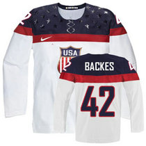 Team USA #42 David Backes White Home 2014 Olympic Authentic Stitched Hockey Jersey