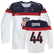 Team USA #44 Brooks Orpik White Home 2014 Olympic Authentic Stitched Hockey Jersey