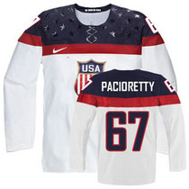 Team USA #67 Max Pacioretty White Home 2014 Olympic Authentic Stitched Hockey Jersey