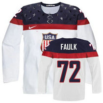 Team USA #72 Justin Faulk White Home 2014 Olympic Authentic Stitched Hockey Jersey