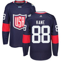 Team USA #88 Patrick Kane Navy Blue Away 2016 World Cup Authentic Stitched Hockey Jersey