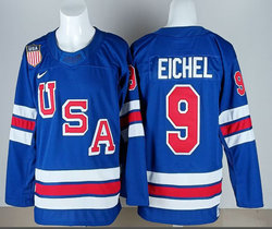 Team USA #9 Jack Eichel Royal 2026 Olympic Stitched Hockey Jersey