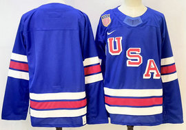 Nike Team USA Blank Royal 2026 Olympic Stitched Hockey Jersey
