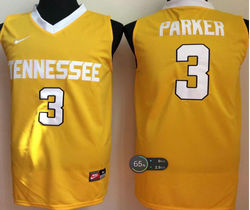 Tennesse Volunteers #3 Candace Parker Yellow College Basketball Jersey