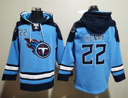 Tennessee Titans #22 Derrick Henry Light Blue light blue All Stitched Hooded Sweatshirt