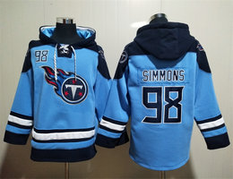 Tennessee Titans #98 Jeffery Simmons Light Blue light blue All Stitched Hooded Sweatshirt