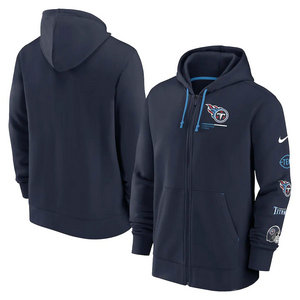 Tennessee Titans 2023 Navy zipper Hooded Sweatshirt 3
