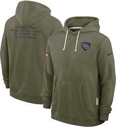 Tennessee Titans Olive 2025 Salute To Service Pullover Hoodie