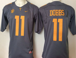 Tennessee Volunteers #11 Joshua Dobbs Grey College Authentic Stitched NCAA Jersey