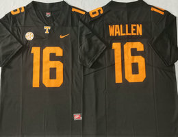 Tennessee Volunteers #16 Morgan Wallen Black Authentic stitched Football jersey