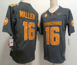 Tennessee Volunteers #16 Morgan Wallen Carbon black F.U.S.E Authentic stitched Football jersey