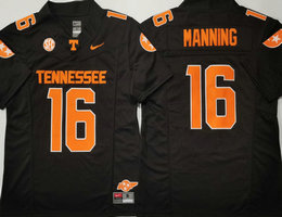 Tennessee Volunteers #16 Peyton Manning Black F.U.S.E Authentic stitched Football jersey