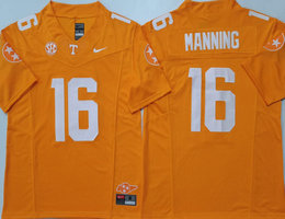Tennessee Volunteers #16 Peyton Manning Orange collar with T Authentic Stitched NCAA Jersey