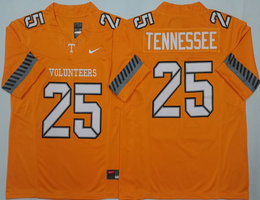 Tennessee Volunteers #25 Tennessee Orange 2025 Authentic stitched Football jersey