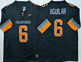 Tennessee Volunteers #6 Joey Aguilar Black sleeve with color NCAA Stitched Jerseys