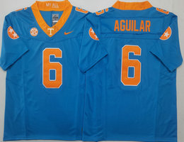 Tennessee Volunteers #6 Joey Aguilar Blue Sleeve with patch NCAA Stitched Jersey