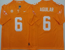 Tennessee Volunteers #6 Joey Aguilar Orange Sleeve with patch NCAA Stitched Jersey