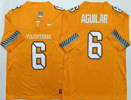 Tennessee Volunteers #6 Joey Aguilar Orange sleeve with color NCAA Stitched Jerseys