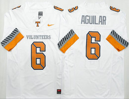 Tennessee Volunteers #6 Joey Aguilar White sleeve with color NCAA Stitched Jerseys