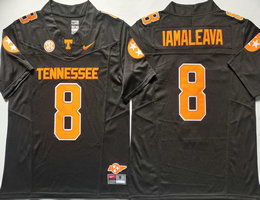 Tennessee Volunteers #8 Nico Iamaleava Black Collar With logo F.U.S.E Authentic stitched Football jersey