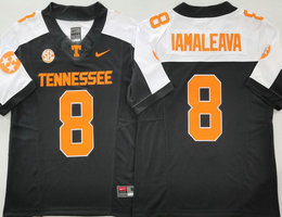 Tennessee Volunteers #8 Nico Iamaleava Black White Authentic stitched Football jersey