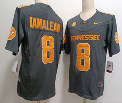 Tennessee Volunteers #8 Nico Iamaleava Gray Stitched NCAA College Football Jersey