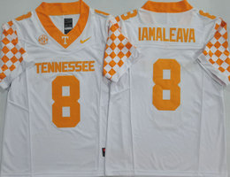 Tennessee Volunteers #8 Nico Iamaleava White sleeve with grid. Football jersey