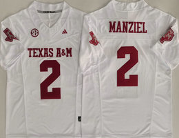 Texas A&M Aggies #2 Johnny Manziel White Authentic Stitched NCAA Jersey